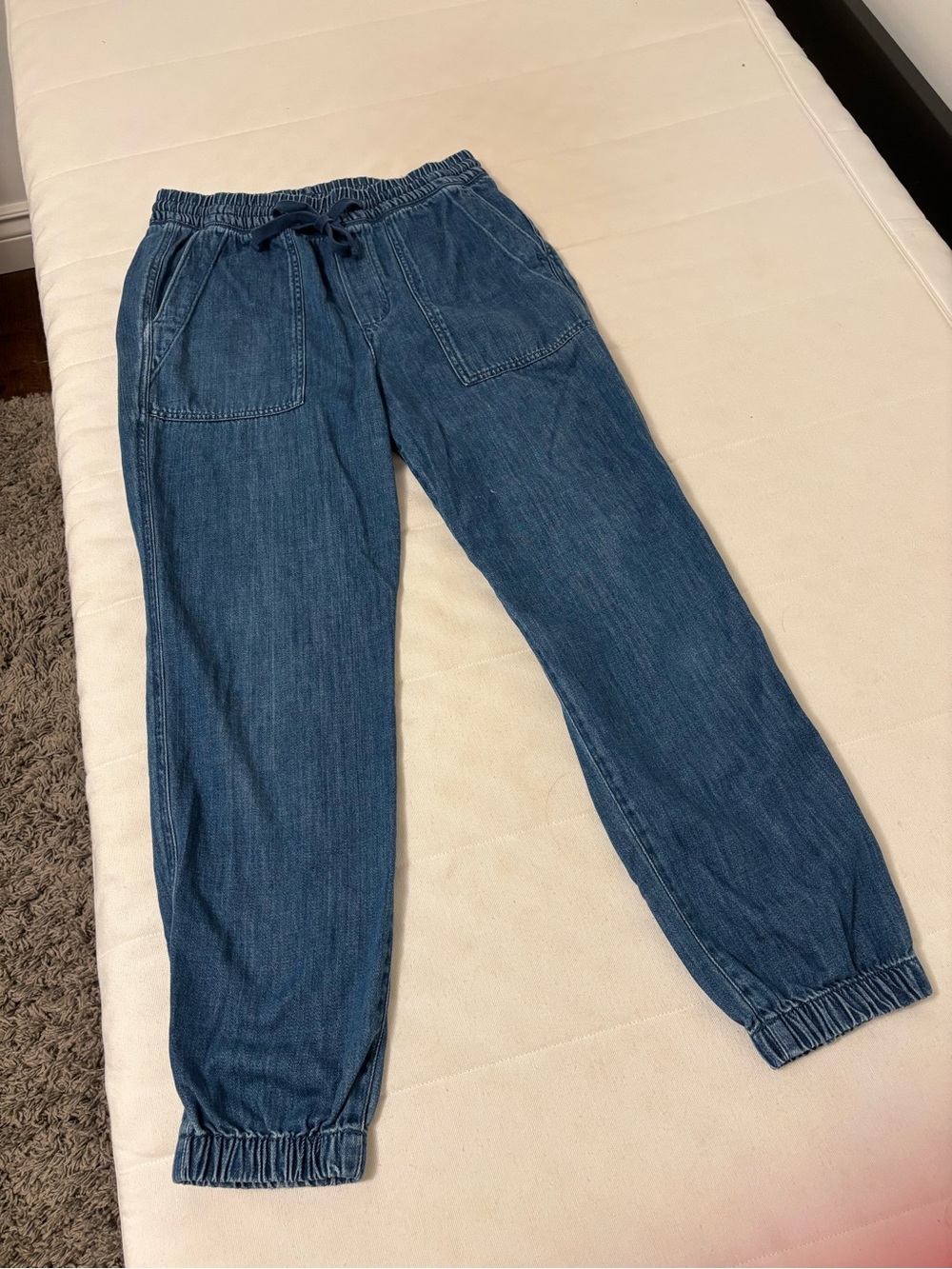 GAP Light Blue Elastic Waist Denim Joggers